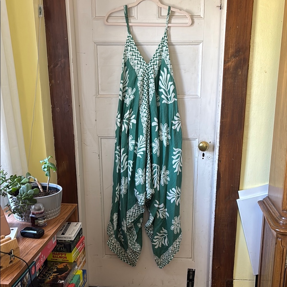 Green Floral Jumpsuit